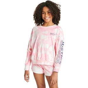Justice Girls 2-Piece Long Sleeve Lounge Sweatshirt and Short Pajama Set,